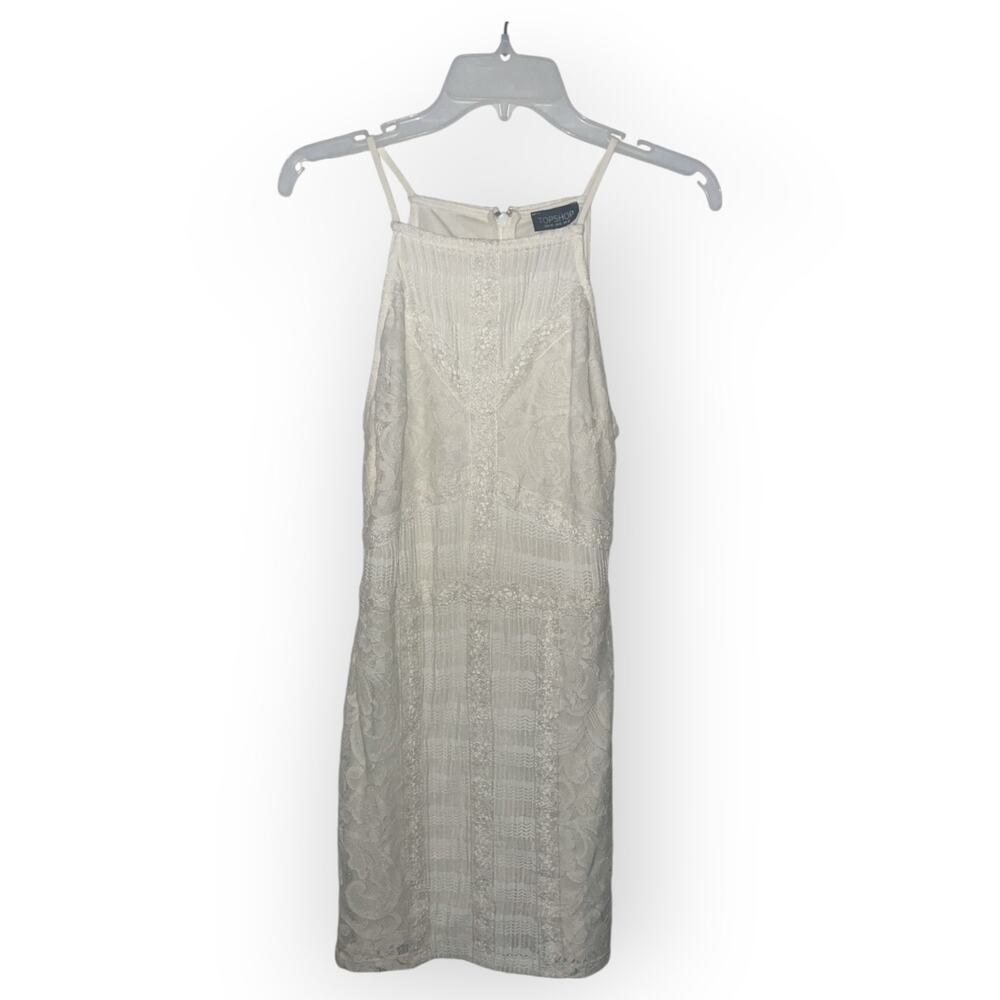 Top Shop dress sz 8 | White lacey lined sundress | EUC